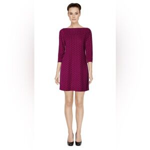 DVF Diane von Furstenberg Ruri Silk Mini Dress Size 2 Fuchsia Navy Link Print